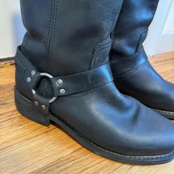Men’s Harley-Davidson Hustin leather waterproof motorcycle boots size 10.5 - Picture 3 of 12